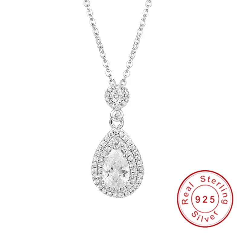 

Женское ожерелье из серебра 925 пробы, с белым сапфиром