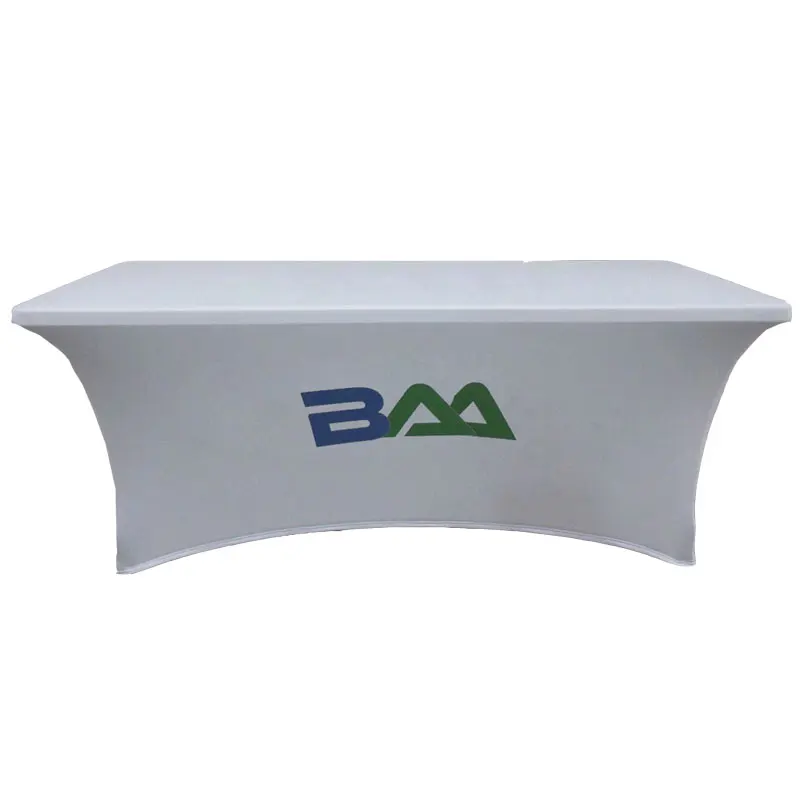 Cloth 4ft 6ft 8ft Advertising Spandex Tablecloth For Trade Show Outdoor Display