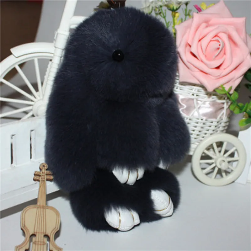 Брелок для ключей с милым плюшевым Кроликом женский меховой помпон кольцо