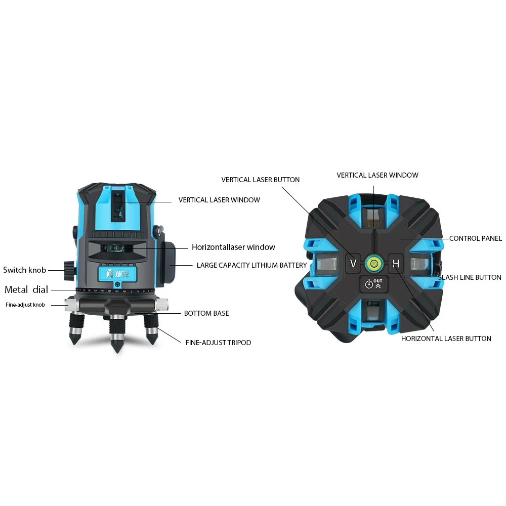 

3D Laser Level 2 3 5 Lines Self-Leveling Touch LD Green Light Laser Level Orizontal Vertical Green Laser Beam Line Measure Tool