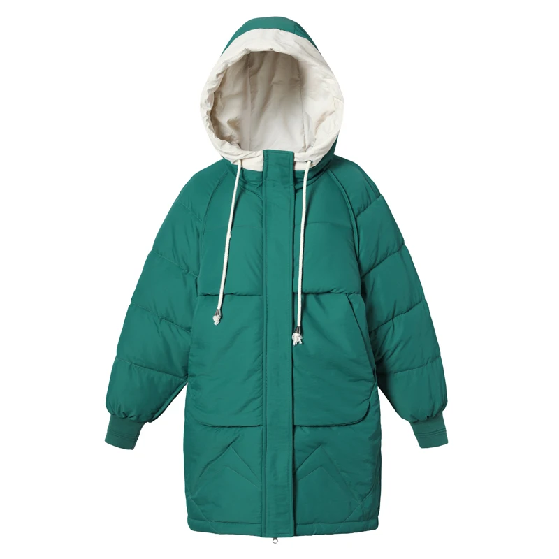 

Solid Long Parkas Female Winter Hooded Plus Size Women's Jackets 2020 Loose Korean Style Thick Coats Ladies