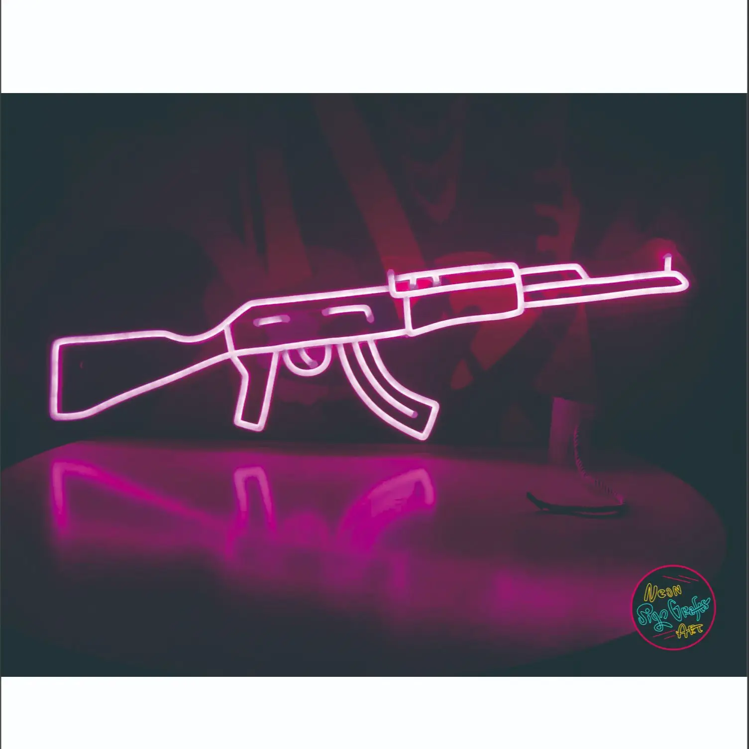 AK47 Gun Neon Signs,Party Decor Light Signs,Event Lights,Birthday Gifts,Custom Neon Signs,Wedding Neon Signs,Personalized Lights