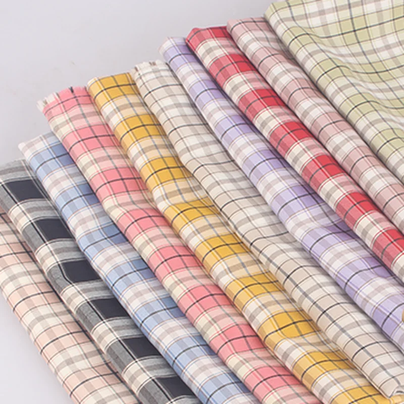 Микроэластичная Классическая клетчатая ткань в британском стиле, 100x150 см, летняя тонкая ткань для шитья одежды, костюма