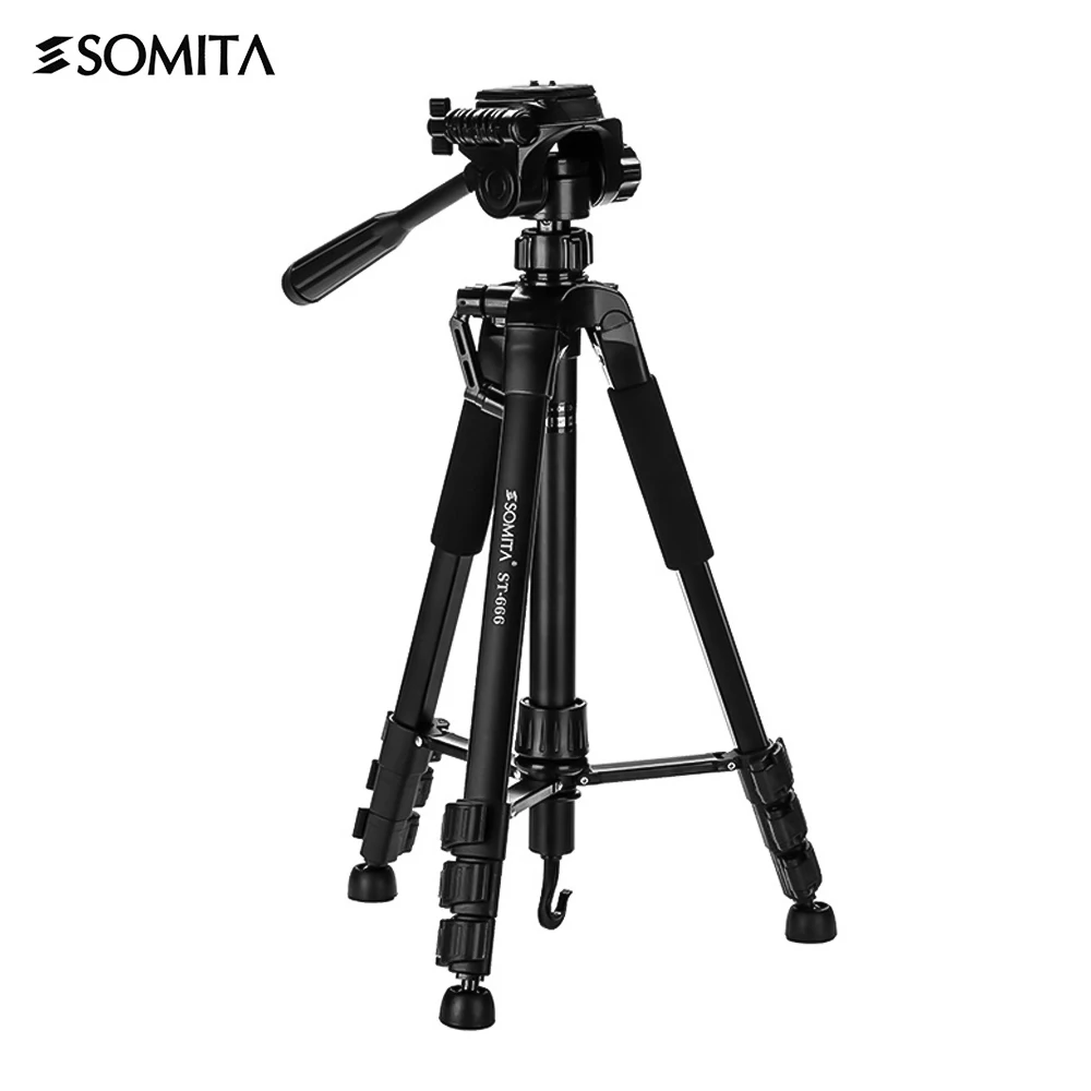 

Camera Tripod 4-Section Extendable Video Tripod with 3-Way Pan & Tilt Head for DSLR Action Camera Smartphone Max. Load 3kg