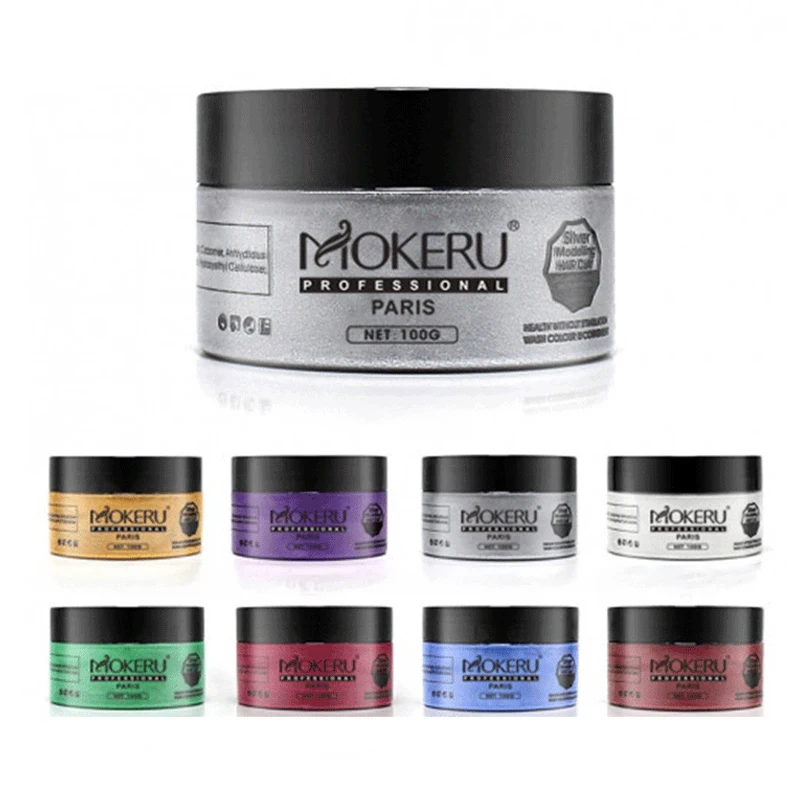 Hair Color Wax Women Men Styling DIY Mud Paste Dye Cream Hair Gel Salon Hair Coloring Molding