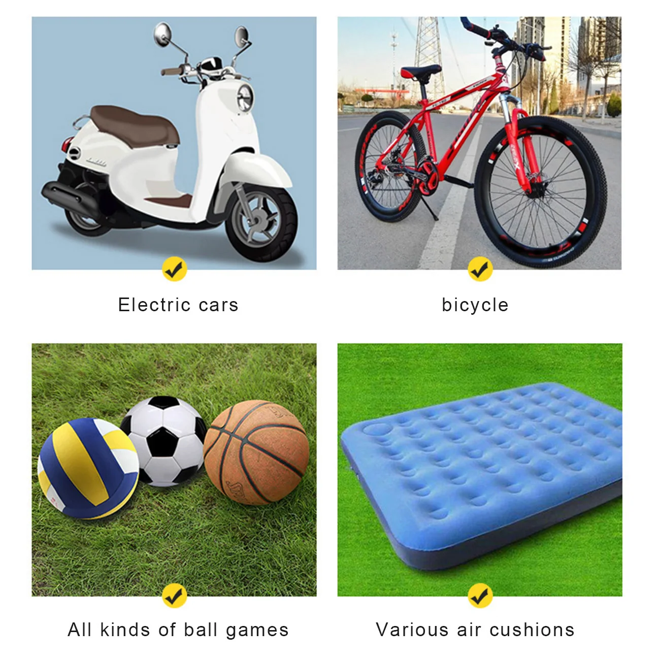 

Tire Inflator Rechargeable Mini Portable Air Compressor with Digital Pressure Gauge for Car Bicycle Smartphone