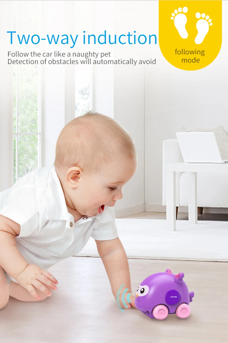 Миниатюрный автомобиль с мультяшными животными и подсветкой Музыка индукция