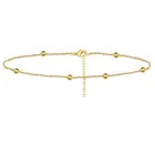 Браслет на лодыжку Женский, золотистый браслет на ногу, регулируемый размер, Ювелирное Украшение для пляжа, Подарочная бижутерия, цепочка на щиколотку для девочек-подростков