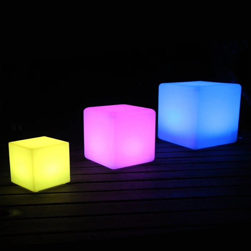 D10, D13, D15, D20cm светодиодный декоративное освещение светящийся Led стул в форме Куба 16 Цвет Меняется Освещение для праздника вечерние украшения 1 шт