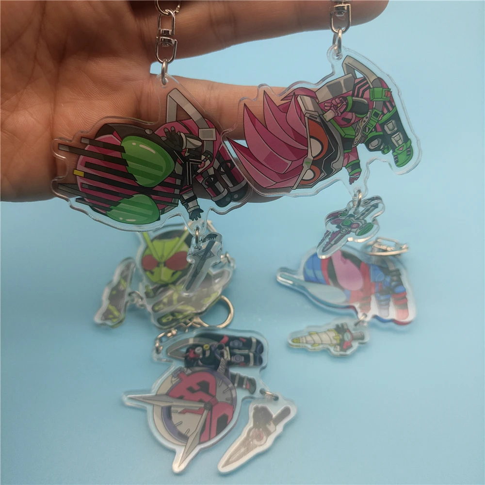 

Masked Kamen Rider Key Chains Two-sided Keychain Cosplay Acrylic Pendant Keyring Accessories