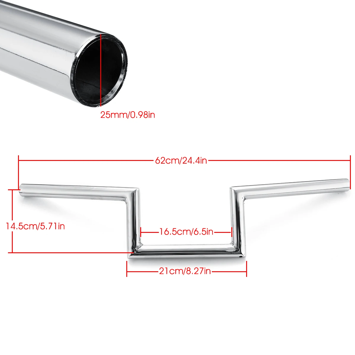 

25mm 1inch Motorcycle Handlebar Z Bar Motocross Handle Bar For Suzuki Street Road Cruiser For Yamaha For Kawasaki