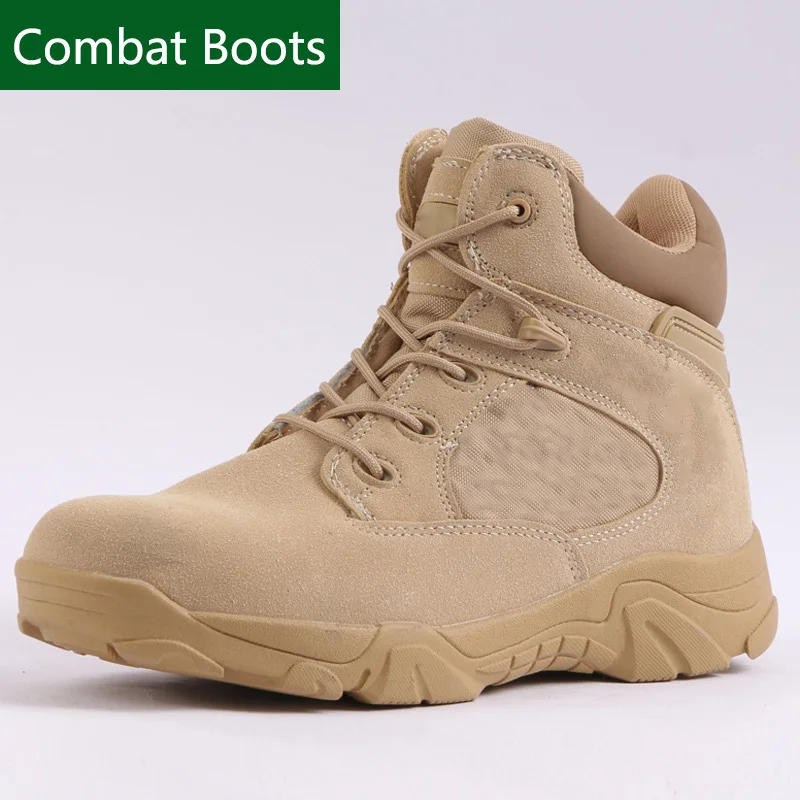 Военные армейские ботинки мужские кожаные тактические для мужчин дезерты зимние