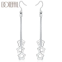 doteffil 925 sterling silver three star drop earrings for women best gift wedding engagement jewelry