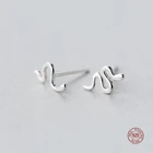 LKO настоящее серебро 925 пробы 100% простые серьги-гвоздики в форме змеи для женщин ювелирные изделия милые серьги-гвоздики для девочек подарок украшения