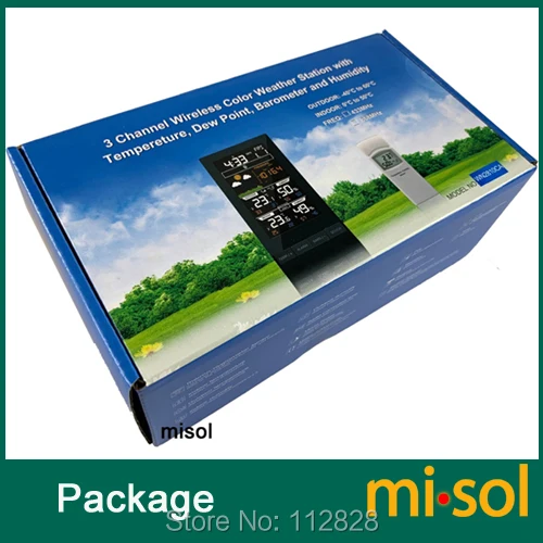 Беспроводная метеостанция с 3 датчиками канала цветной экран|Приборы для