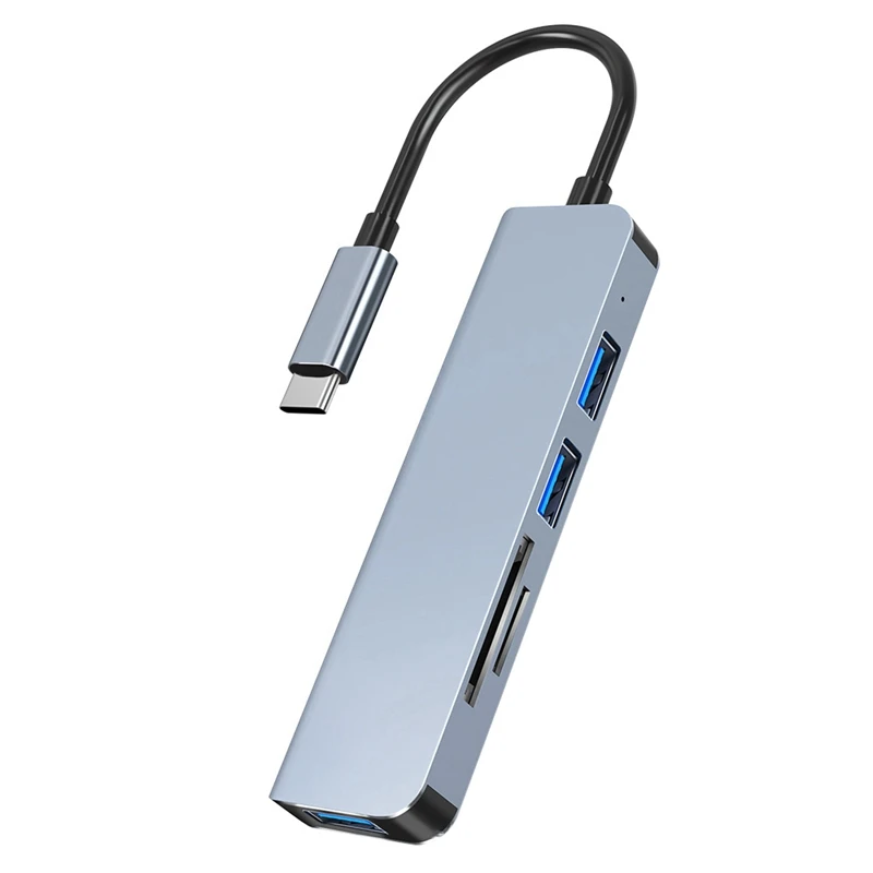 

USB C концентратор, многопортовый адаптер, 5-в-1, USB 3,0 + 2.0X2 + TF + SD USB док-станция для Air Pro, адаптер