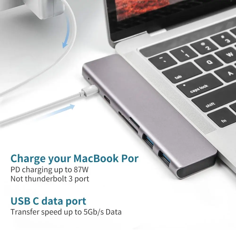 USB C Hub 3 0 HDMI для MacBook pro 13 15 адаптер 7 в 1 usb концентратор с адаптером питания 4K SD/Micro SD