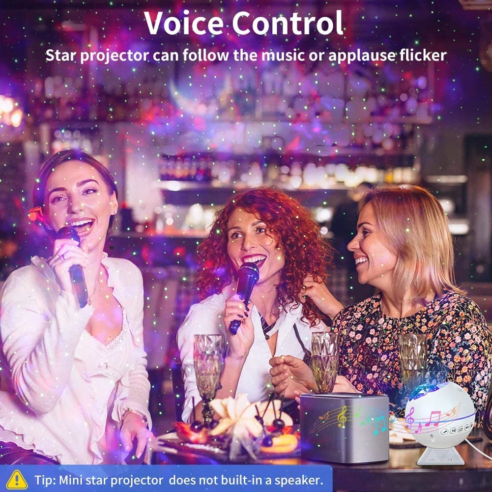 

Миниатюрная проекционная лампа со звездным небом, сферическая лампа с Bluetooth, ночсветильник, украшение для семейвечерние, прикроватная ламп...