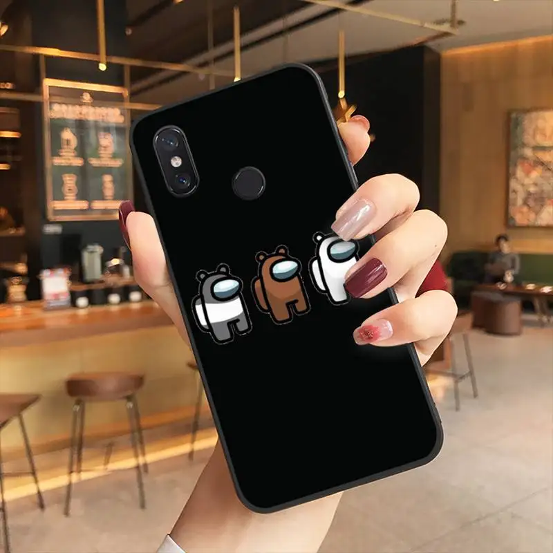

Among us Phone Case Black For Xiaomi 6X 8 8Lite 9T 10 10Lite Note 8 8T 9Pro 9Promax Cases