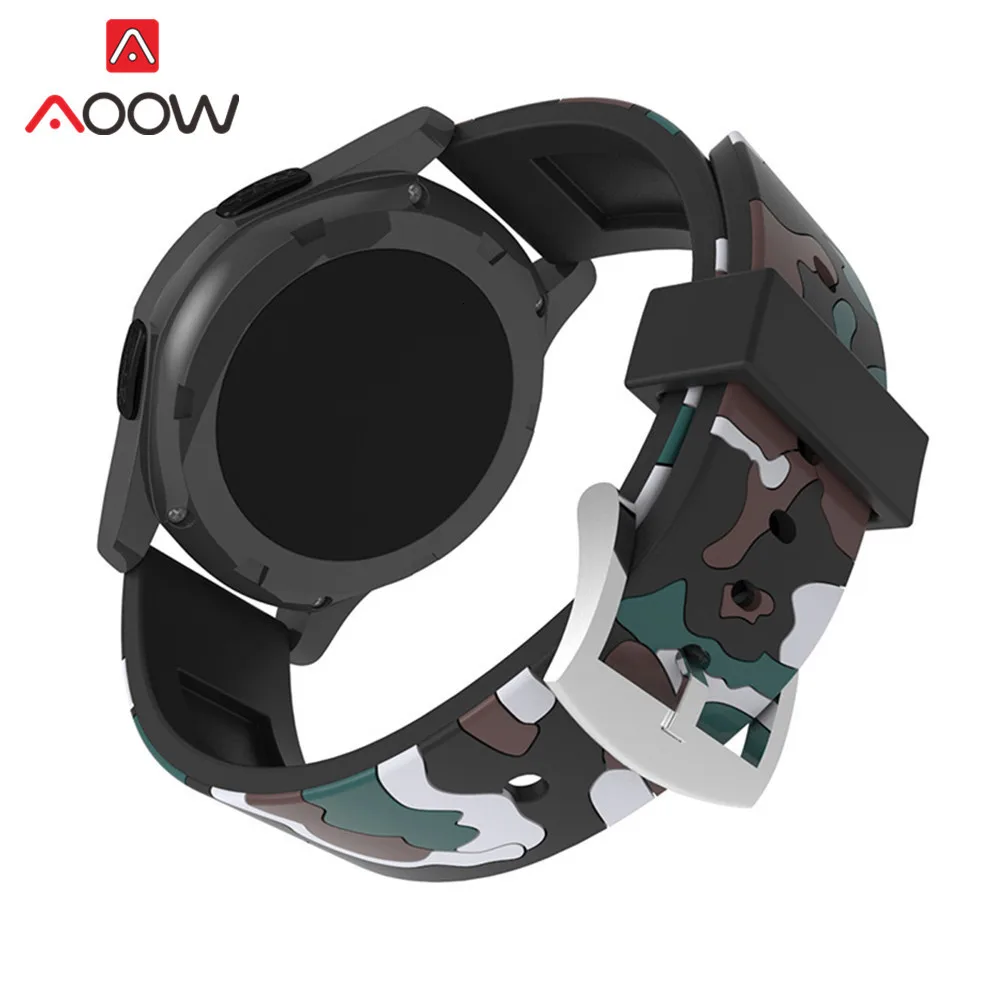 20mm 22mm High Quality Silicone Watchband for Samsung Galaxy Active 42mm 46mm Soft Camouflage Strap Bracelet Band for Gear S2 S3