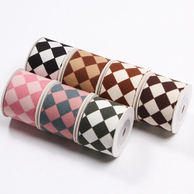 Клетчатая лента рулон бантов аксессуары для изготовления 40 мм 25 15 оптовая