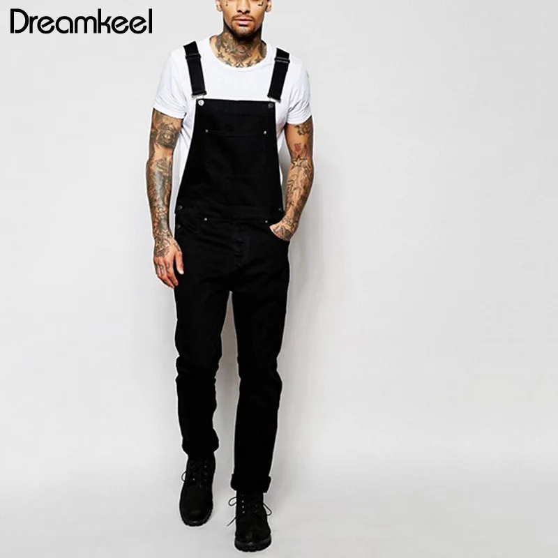 Мужские рваные джинсы модные комбинезоны 2019 уличные потертые черные джинсовые