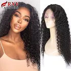 250 плотность дешевый афро кудрявый парик T часть Прозрачный HD фронтальный парик вьющиеся человеческие волосы парик бразильские волосы парики для женщин