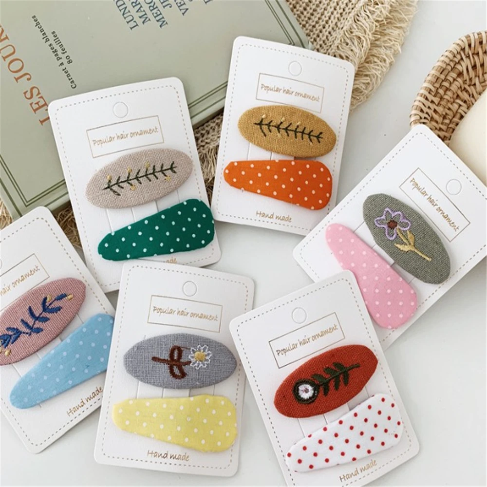 1 комплект в партии 2 шт. пятнистыми листьями с овальной Форма заколки для волос