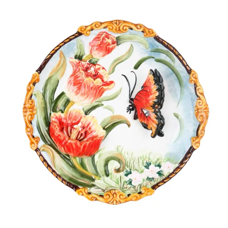 Бутилированной Лили декоративная настенная посуда фарфор декоративные тарелки