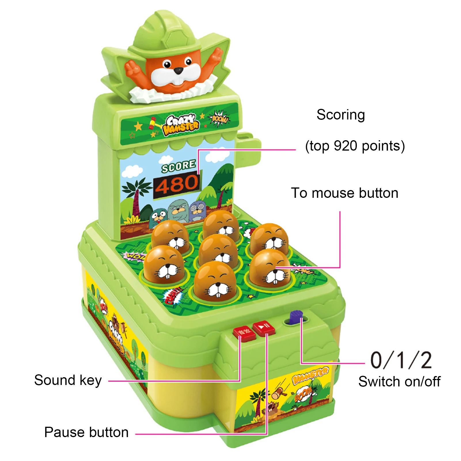 

Whack A Mole Game Interactive Pounding Toy With Lights Sounds Pick Up A Small Hammer Hitting Toy Educational Hand Exercise Toys