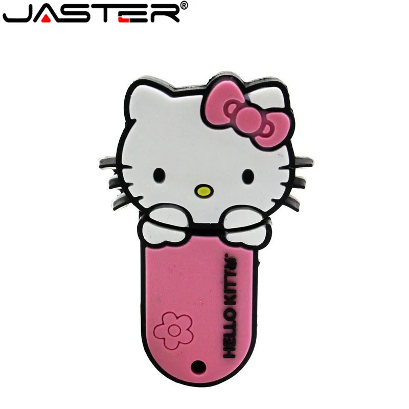 Usb-накопитель JASTER hello kitty с кошкой, 3 цвета, специальный подарок, Модный USB 2,0 с мультяшными животными, 32 ГБ, 16 ГБ, 64 ГБ, 8 ГБ, 4 Гб, usb-флешка