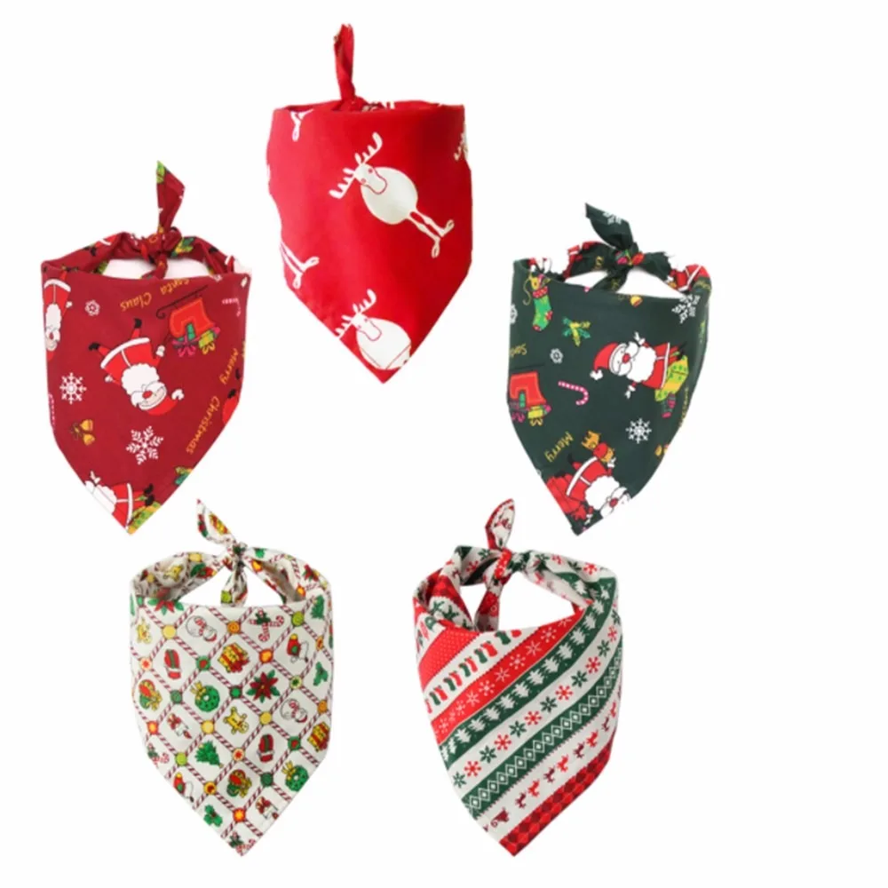 Рождественские нагрудники PetDog полотенце шарф бандана моющаяся Удобная
