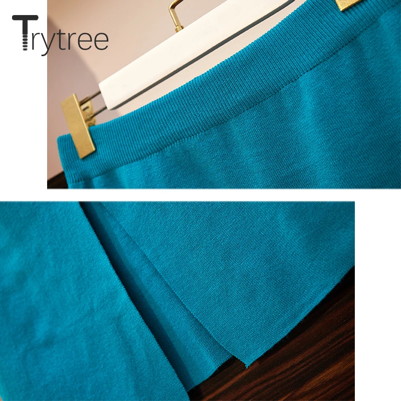 Женский комплект из двух предметов Trytree повседневный топ в полоску с круглым