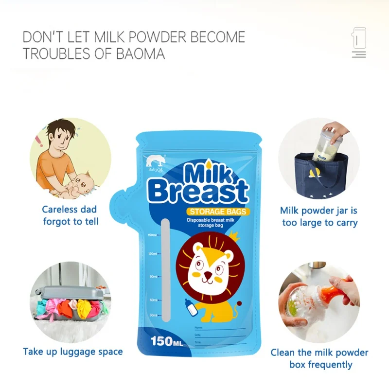 

30pcs Breastmilk Storage Bags Pre-sterilized Freezing Bag Safe Feeding Baby Breast Milk Storage Bags Bebes Accesorios