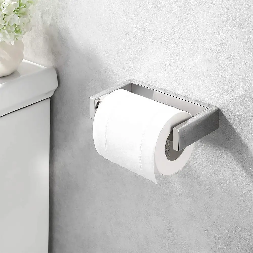 

Toilet Paper Holder Bathroom Tissue Roll Holder Spring Type Steel Polished Finish