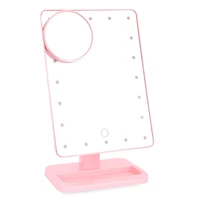 beauty cosmetic make up illuminated desktop stand mirror with 20 led light with exquisite and elegant appearance