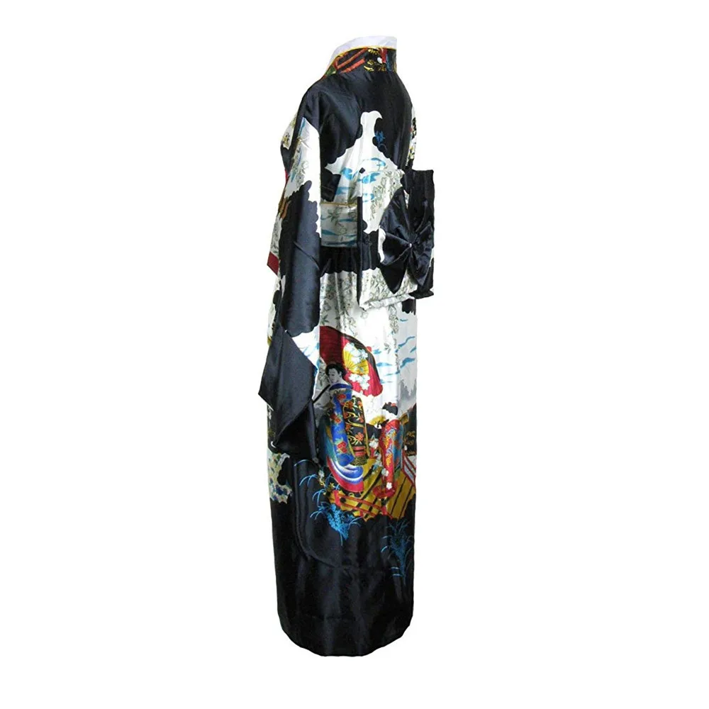 

Sexy Classic Japanese Kimono Bathrobe Gown Yukata With Obitage For Ladies Comfortable Noble Half Sleeve Evening Party Prom Dress