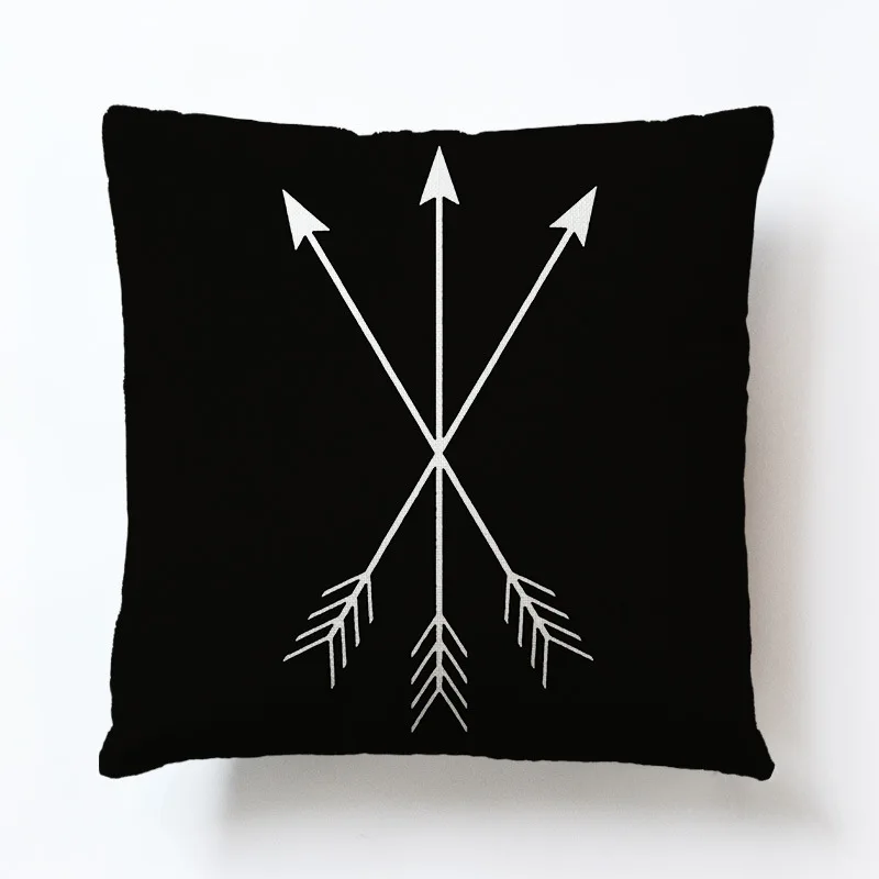 Современная Геометрическая наволочка черно белая полосатая волна классический