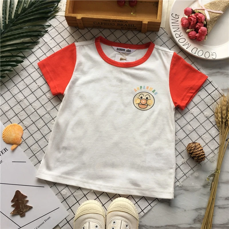 Футболка с короткими рукавами Tonytaobaby хлопковая трикотажная футболка мультяшным