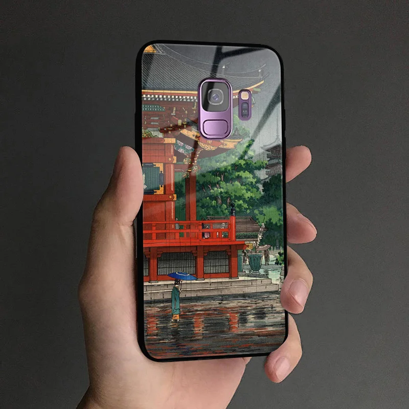 UKIYOE 6 Ukiyo-e японский стиль художественный мягкий силиконовый стеклянный чехол для телефона чехол для samsung Galaxy S8 S9 S10e S10 Note 8 9 10 Plus - Цвет: UKIYOE 6