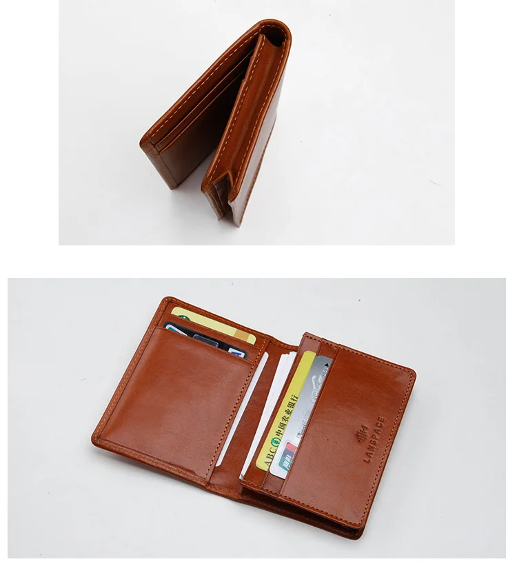 LANSPACE, итальянский кожаный мужской держатель для карт, высокое качество, визитница, модные кошельки, держатели