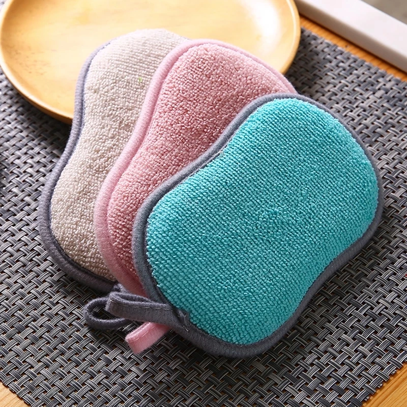 

Magic Sponge Kitchen Cleaning Brush Microfiber Scrub Sponges for Dishwashing Bathroom Accessories Household Cleaning Gadget