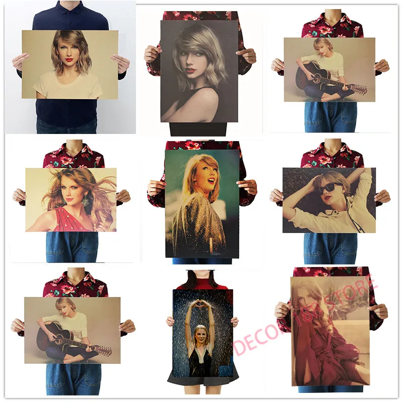 

Love Story Music Taylor Singer Beauty Star kraft Paper bar Poster Wall Stickers/Retro Poster decorative Painting