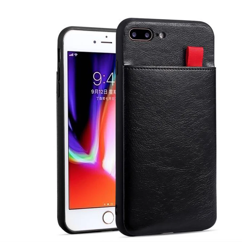 Black Чехол для iPhone X Xr Xs Max, кожаный чехол с откидной крышкой в стиле ретро, слот для карт, полная Защита, Чехол для iPhone X 6 S 7 8 Plus - Цвет: Black