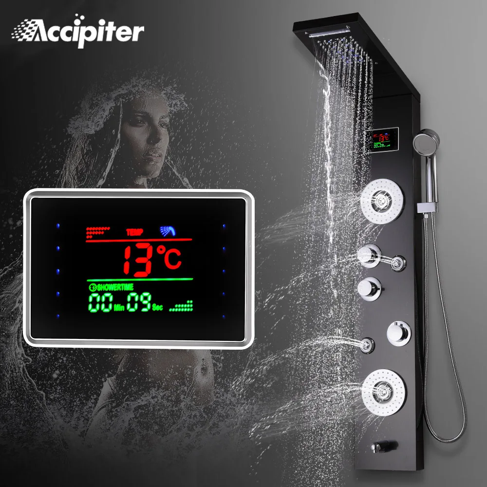 Душевой набор со светодиодным дисплеем настенная установка душевая панель щетка