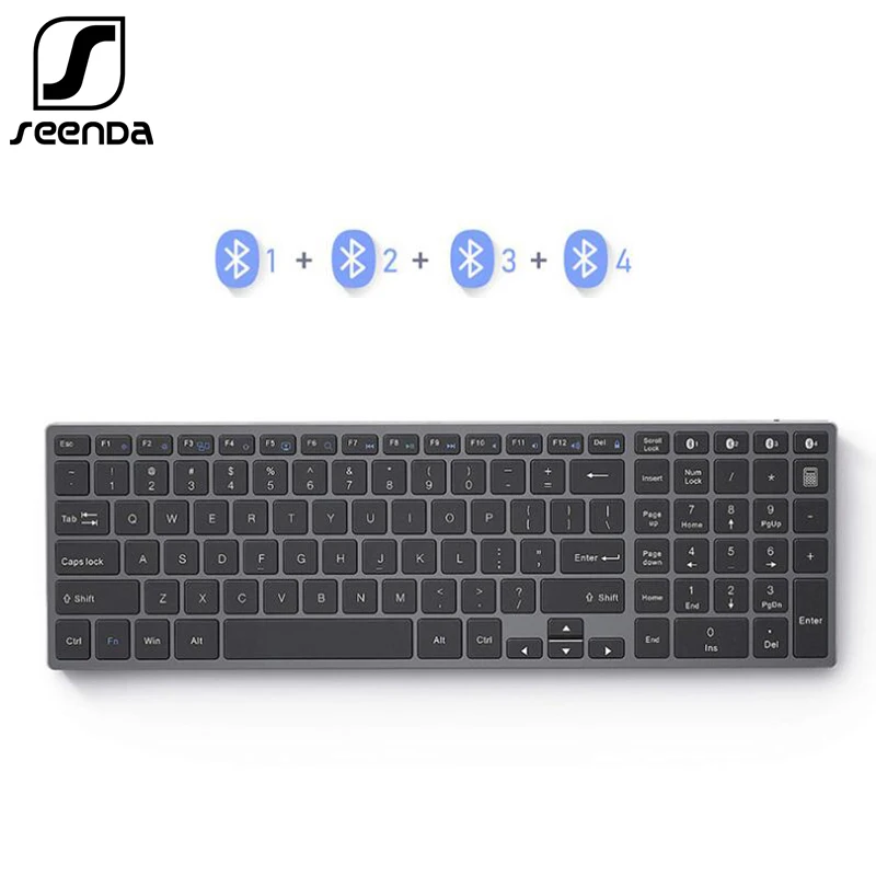 Беспроводная клавиатура SeenDa AZERT QWERTZ Bluetooth совместимая с функцией синхронизации