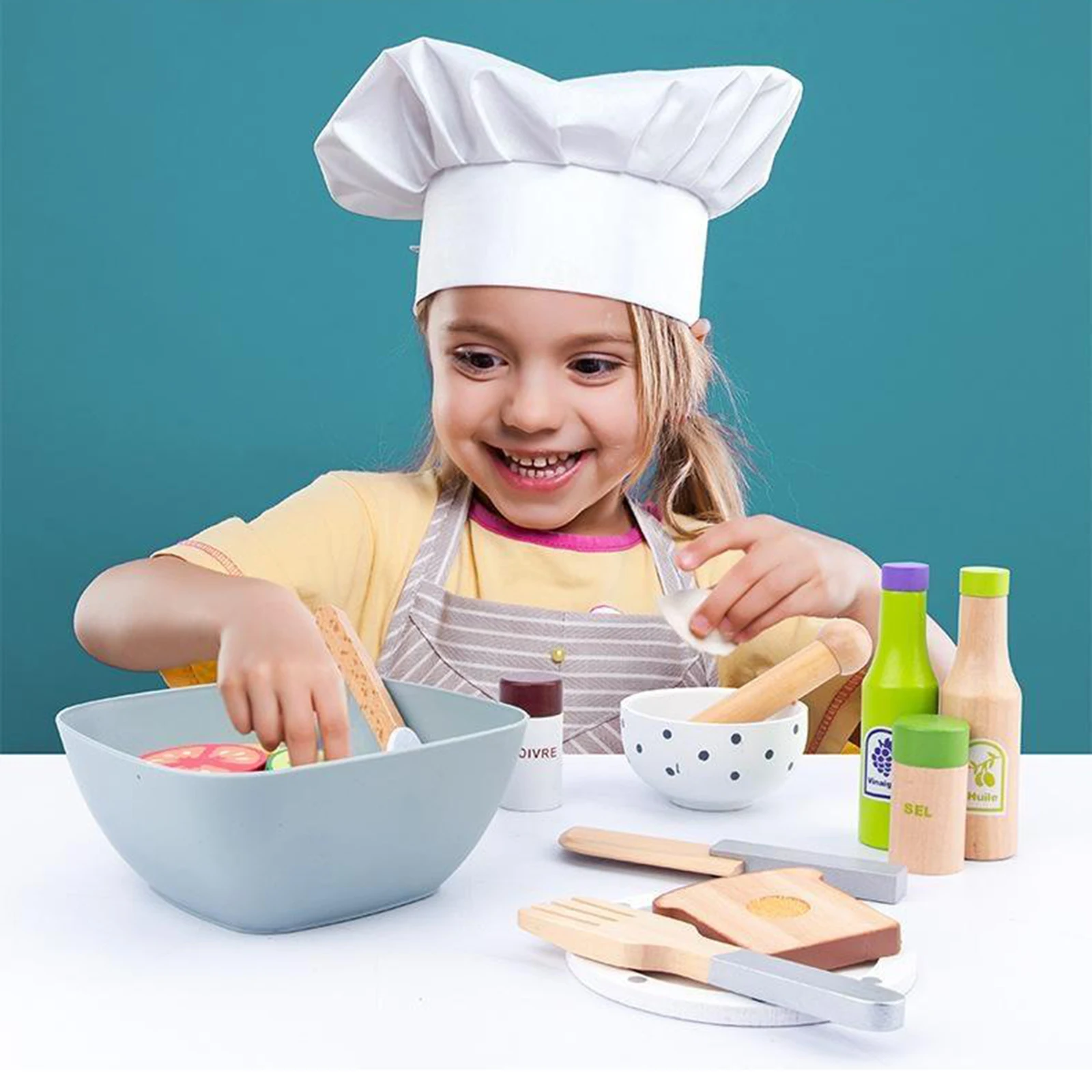 

7pcs Kids Wooden Cutting Vegetable Toy Children Pretend Kitchen Food Play Toy for Toddler