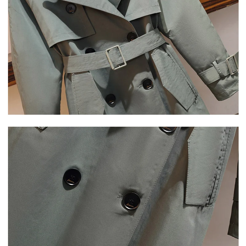 

Female Trench Coat Long Autumn Women's Windbreaker 2020 Casual Vintage Plus Size Slim Turn Down Collar Double Breasted Jacket