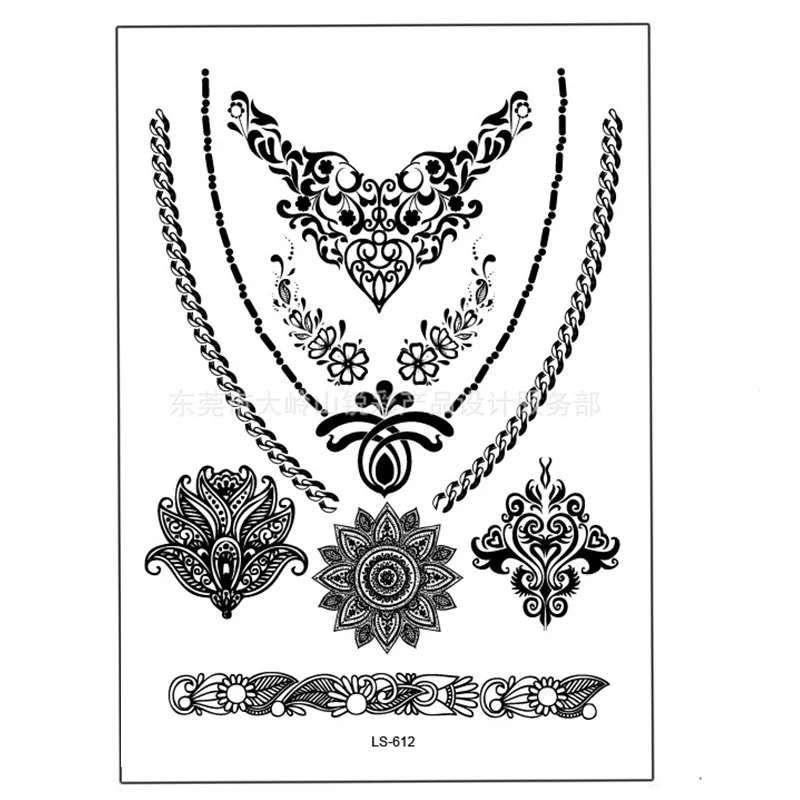 21 X 15 CM Sized Sexy Cool Beauty Tattoo Laciness style Waterproof Hot Temporary Stickers |