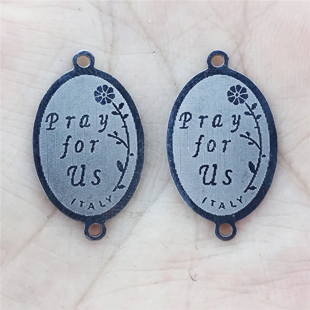 2 Loops Christianity Catholicism Person Jesus Virgin Mary Italy Connectors Stainless Steel Component Diy Jewelry Making Findings |